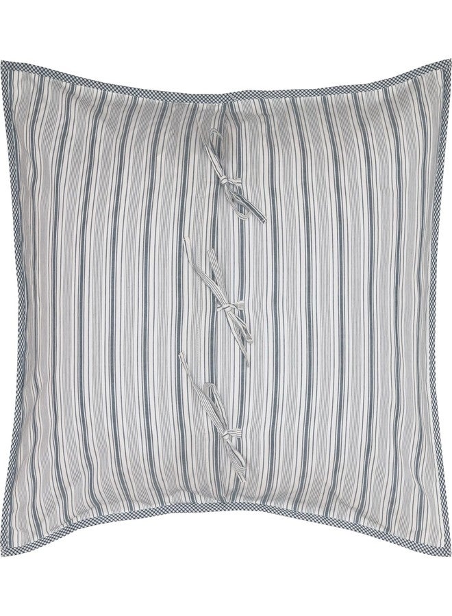 في أتش سي براندز ملحق طقم سرير قياسي من القطن الشامبراي المرقع من ماركة VHC Brands Sawyer Mill™، غطاء وسادة مقاس 21×27، لون أزرق جينز - Image 4