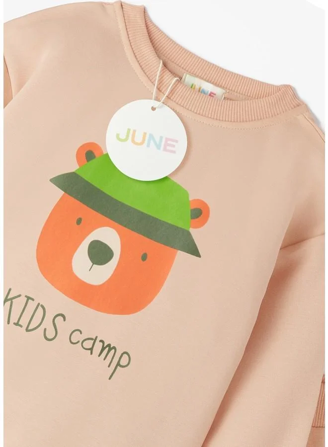 JUNE June Boy Printed Tracksuit Set Beige