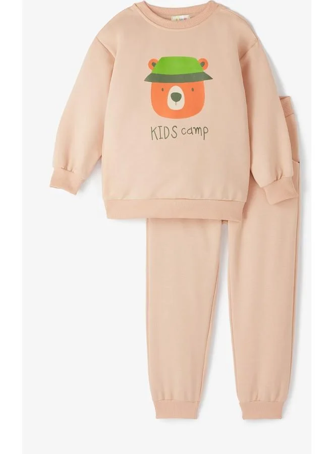 JUNE June Boy Printed Tracksuit Set Beige
