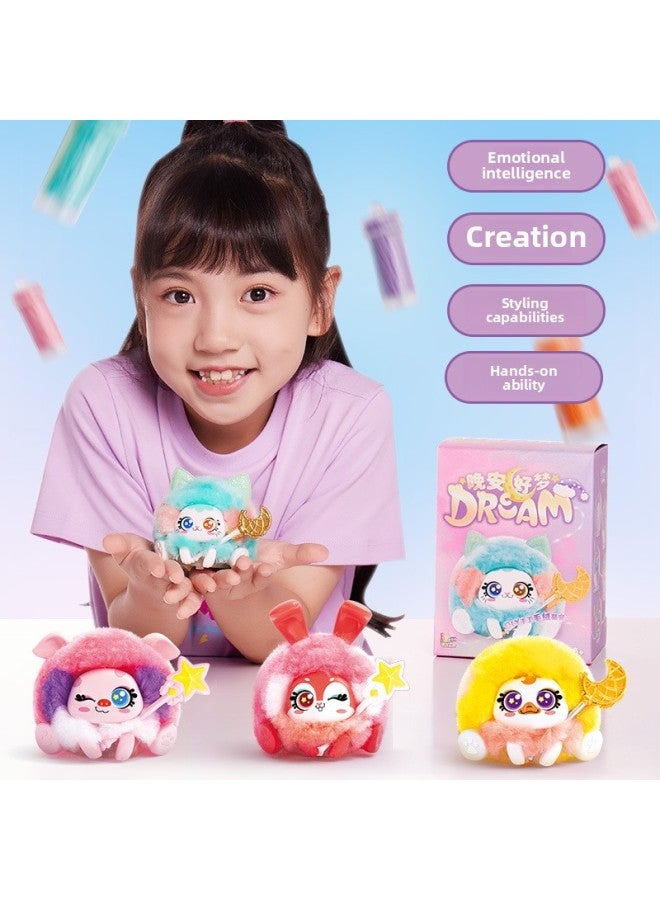Xiao Ling Rong Doudou DIY Handmade Plush Cute Pet Good Night Dream Elf Girl Cute Doll Creative Puzzle-Color:Elf Style ~ Cheese Mouse - Velvet Doudou Diy Plush Toy