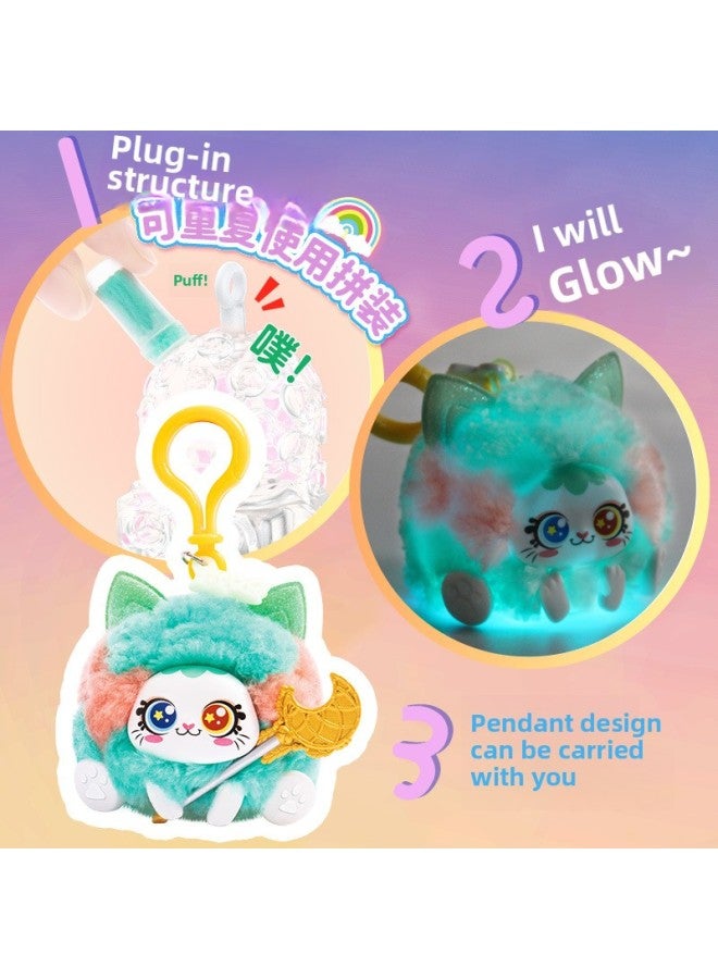 Xiao Ling Rong Doudou DIY Handmade Plush Cute Pet Good Night Dream Elf Girl Cute Doll Creative Puzzle-Color:Elf Style ~ Cheese Mouse - Velvet Doudou Diy Plush Toy