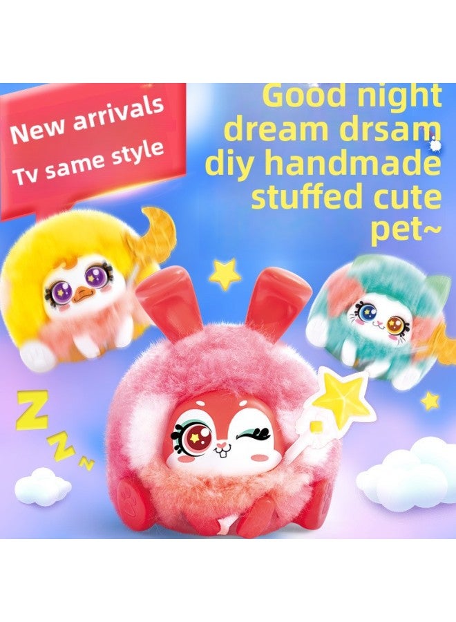 Xiao Ling Rong Doudou DIY Handmade Plush Cute Pet Good Night Dream Elf Girl Cute Doll Creative Puzzle-Color:Elf Style ~ Cheese Mouse - Velvet Doudou Diy Plush Toy
