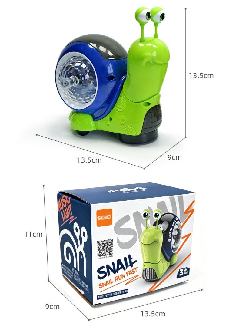 Bump & Go Crawling Toy for Babies, Cute Electric Crawling Snail with Light Up Projection and Music, Auto Obstacle Avoidance Toy for Toddler Boys Girls Ages 3+ - Image 2