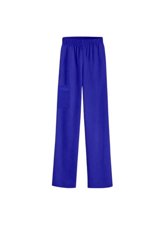 Loquat Womens Medical Scrubs Set Medical Uniform Long trousers Royal Blue - Image 1