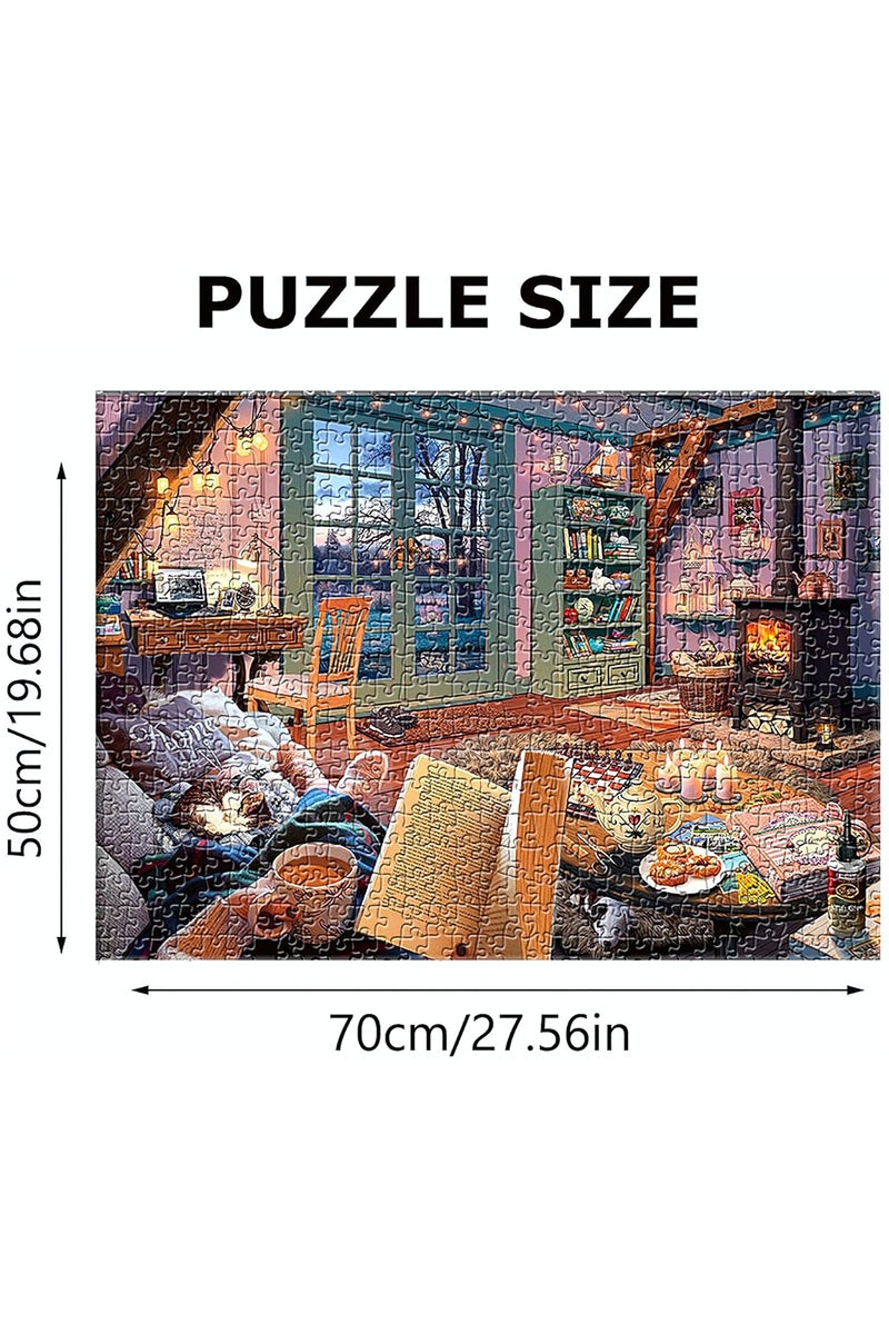 1000-Piece Jigsaw Puzzle, Cozy Home Scene Jigsaw Puzzle, DIY Toys for Creative Gift Home Decor, Challenging Mini Jigsaw Puzzle with Micro Pieces, Educational and Decompression Activity  for Adults & Teens - Image 2