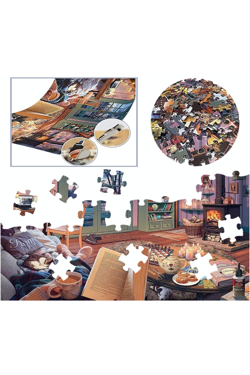 1000-Piece Jigsaw Puzzle, Cozy Home Scene Jigsaw Puzzle, DIY Toys for Creative Gift Home Decor, Challenging Mini Jigsaw Puzzle with Micro Pieces, Educational and Decompression Activity  for Adults & Teens - Image 4
