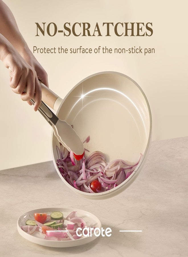 كاروت ملقط كاروت للطبخ، ملقط مطبخ مقاوم للحرارة مصنوع من الفولاذ المقاوم للصدأ مع أطراف سيليكون مانعة للخدش، مثالي لأواني الطهي غير اللاصقة، طقم ملقط شواء مكون من 3 قطع (7 بوصات + 9 بوصات + 12 بوصة). - Image 4