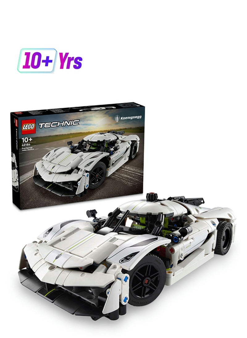 LEGO سيارة هايبركار تكنيك كوينجسيج جيسكو أبسلوت البيضاء، مجموعة طراز قابلة للبناء للأطفال، لعبة سيارة سباق للأطفال، هدية لعشاق السيارات 42184 (801 قطعة)  - Image 1