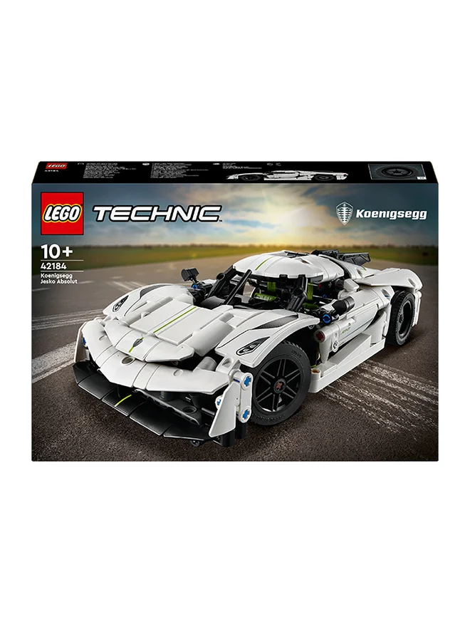 ليغو Technic Koenigsegg Jesko Absolut White Hypercar, Buildable Model Car Kit For Boys And Girls, Racing Vehicle Toy For Kids, Motor Enthusiasts’ Gift 42184 (801 Pieces)