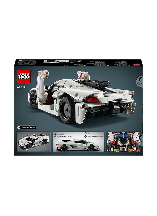 LEGO سيارة هايبركار تكنيك كوينجسيج جيسكو أبسلوت البيضاء، مجموعة طراز قابلة للبناء للأطفال، لعبة سيارة سباق للأطفال، هدية لعشاق السيارات 42184 (801 قطعة)  - Image 3