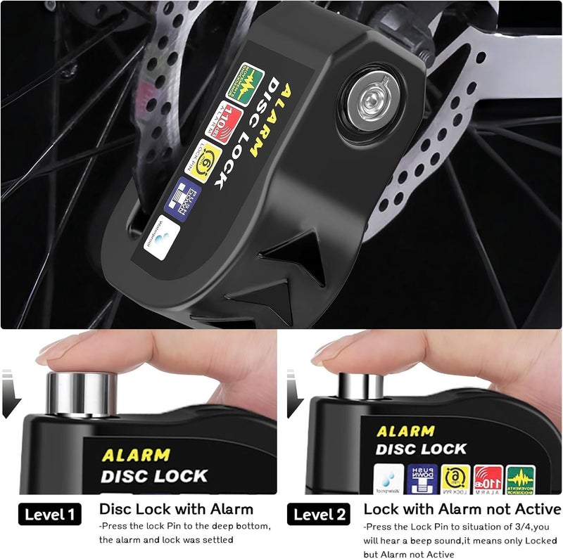 Getaria Heavy Duty Anti-Theft Bike U Lock with Alarm and 4FT Steel Cable - Image 4