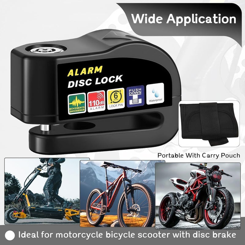 Getaria Heavy Duty Anti-Theft Bike U Lock with Alarm and 4FT Steel Cable - Image 5
