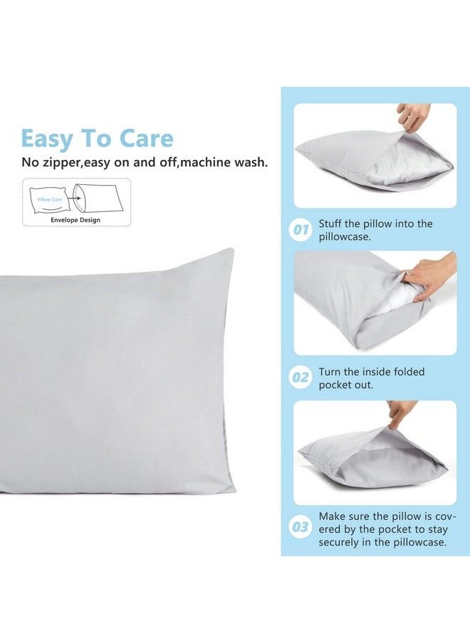 TILLYOU Toddler Pillowcase 2 Pack With Envelope Closure13" X 18" Silky Soft Microfiber Travel Kids Pillow Cases For Boys And Girlsgray  - Image 4
