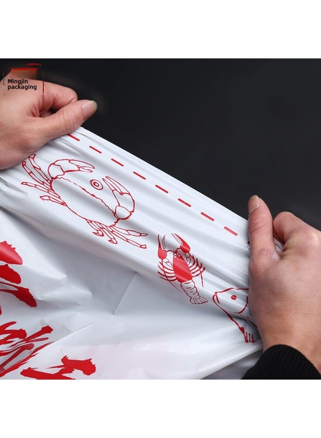 Disposable Tablecloth Printed Logo Degradable Pe Plastic Oil-proof Dirt-proof Barbecue Hot Pot Takeaway Rectangular Placemat-Color:100*100*3 Silk Thick Tablecloth; Independent Packaging