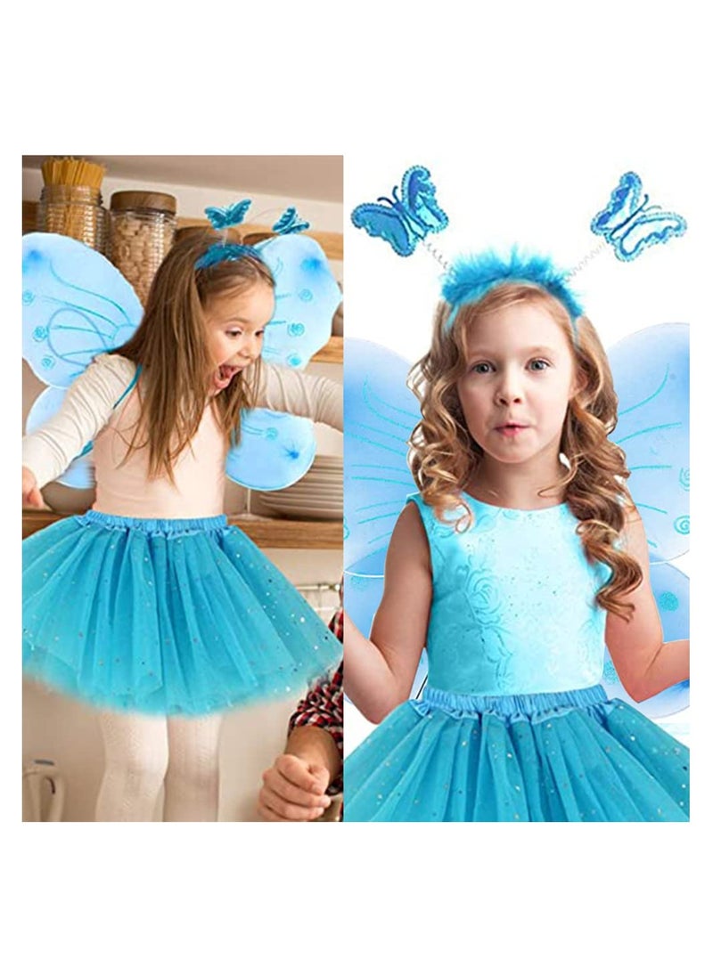 Excefore Butterfly Wings Costume Set Blue  - Image 3