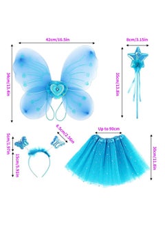 Excefore Butterfly Wings Costume Set Blue  - Image 2