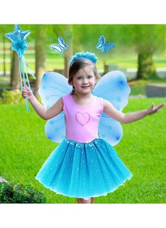Excefore Butterfly Wings Costume Set Blue  - Image 4
