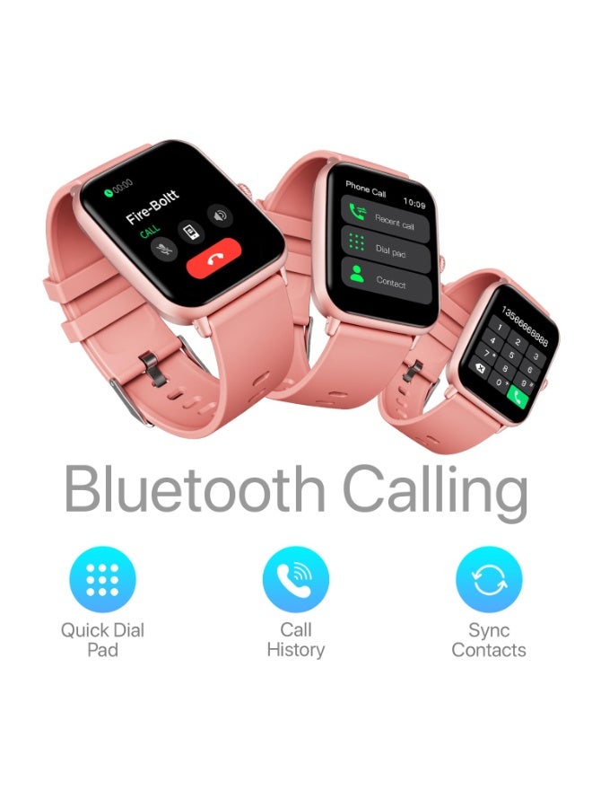 Fire-Boltt Ninja Call Pro Bluetooth Calling Smart Watch, 1.69″ HD Display, Dual Chip,AI Voice Assistant, 120+ Sports Modes, SpO2 & Heart Rate Monitor, Fitness Tracker Smartwatch for Men & Women - Pink - Image 3