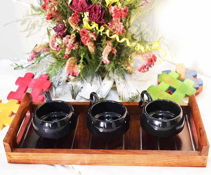 Hashcart Indian Sheesham Wood Tray for Restaurants, Dinner Table - Image 2