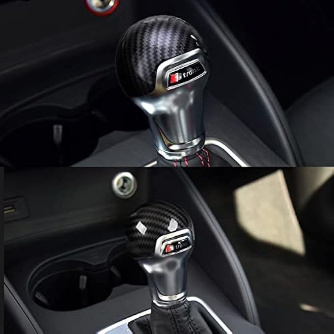 rayihni Trim for Audi A3 S3 Accessories Auto Gear Shift Knob Cover Trim Cap Protector Interior Sport Style  Carbon Fiber Grain - Image 5