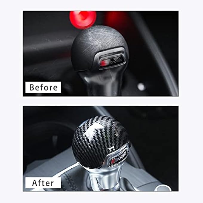 rayihni Trim for Audi A3 S3 Accessories Auto Gear Shift Knob Cover Trim Cap Protector Interior Sport Style  Carbon Fiber Grain - Image 3