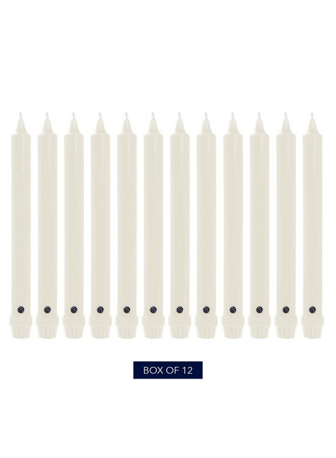 Colonial Candle Unscented Taper Candle, Classic Collection, White, 10 In, Pack of 12 - Up to 8 Hours Burn - Image 2
