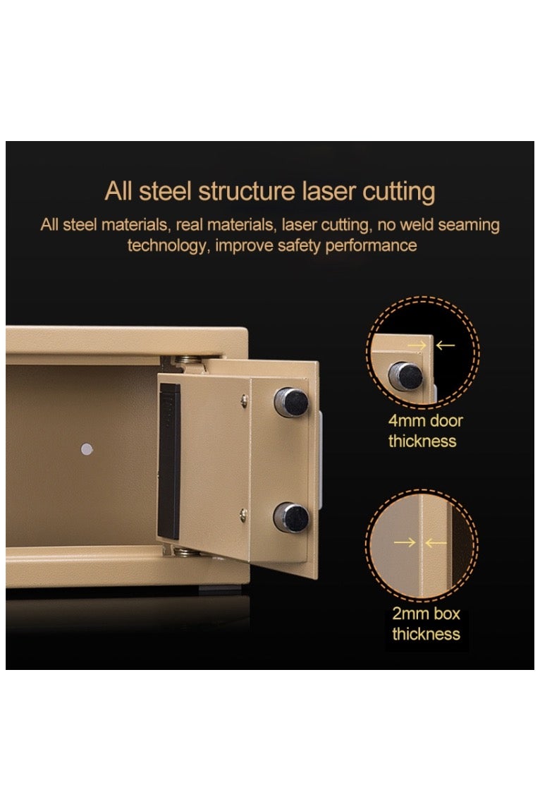 Deli Home Office Hotel Mini Electronic Security Lock Box Wall Cabinet Safety Box - Gold - Image 4