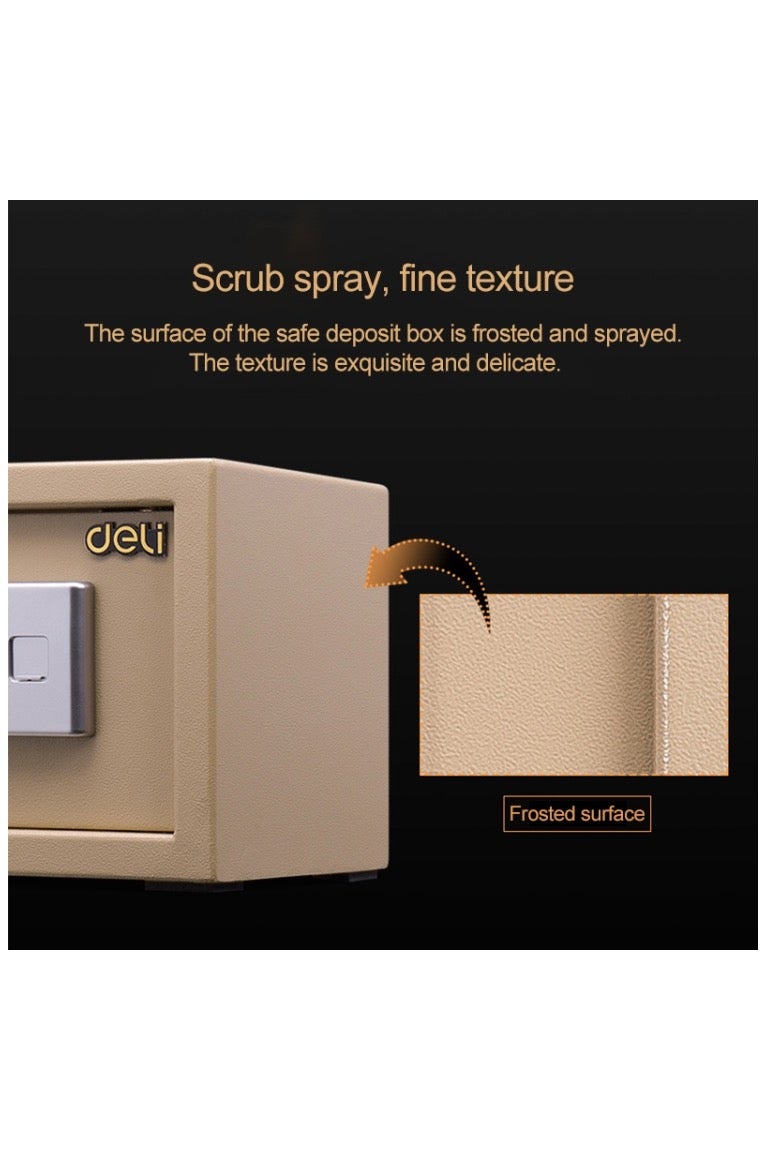 Deli Home Office Hotel Mini Electronic Security Lock Box Wall Cabinet Safety Box - Gold - Image 5