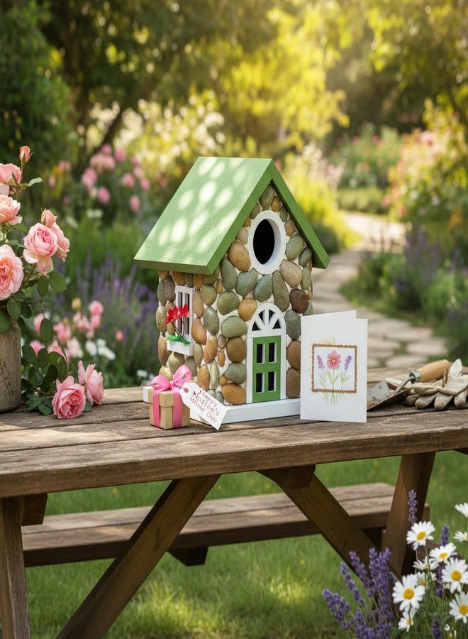 CEDAR ALPHA Hanging Birdhouse Stone Hut Birdhouse Decorative Garden, Solid Made for Bluebirds, Sparrows, Chickadees and Purple Martins - Image 5