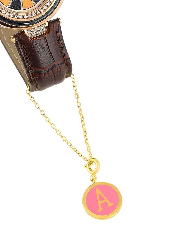 VOYLLA Valentine's Day Collection Alphabet A Pink Enamel Charm