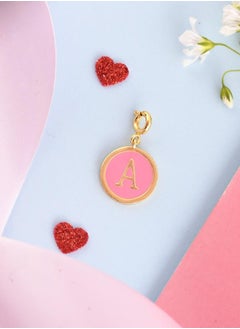 VOYLLA Valentine's Day Collection Alphabet A Pink Enamel Charm  - Image 1