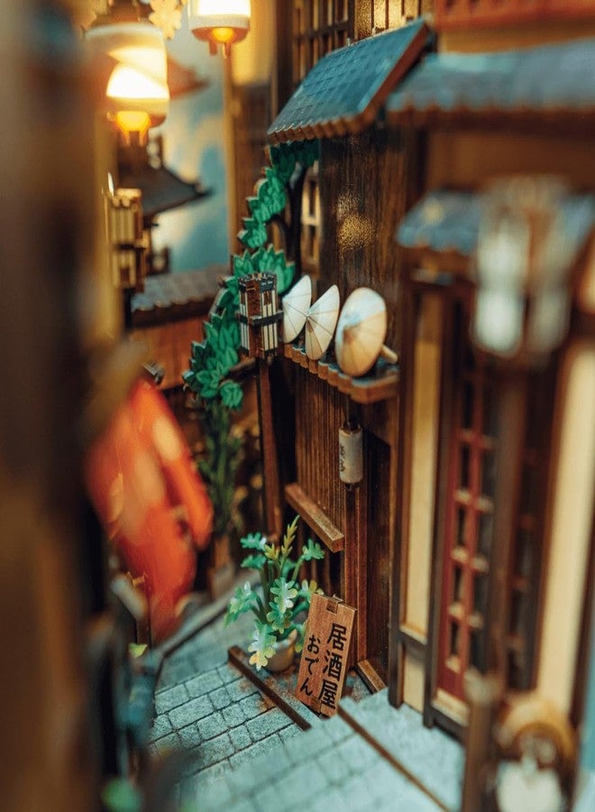 Anavrin Book Nook Kit Kyoto Gion – DIY 3D Wooden Booknook for Adults, Teens and Book Lovers, Bookshelf Insert Library Decor, Creative Gift for Family, Friends, and Elderly - Image 5