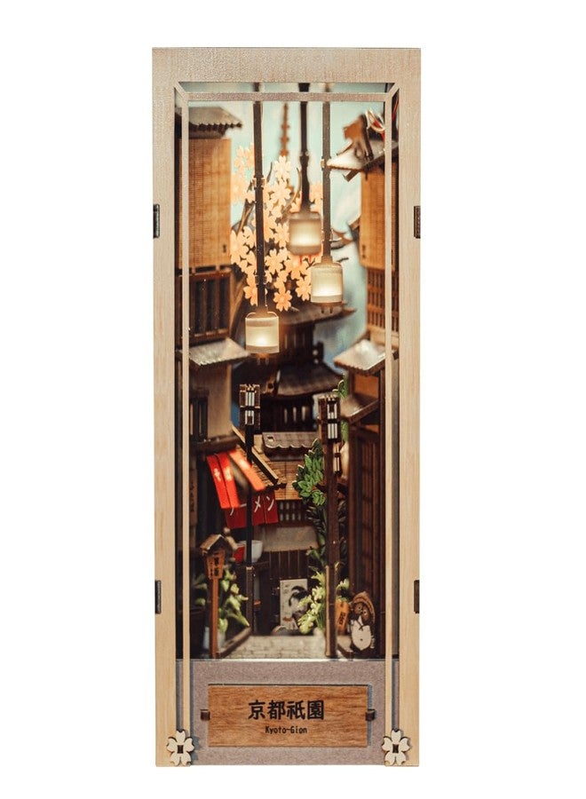 Anavrin Book Nook Kit Kyoto Gion – DIY 3D Wooden Booknook for Adults, Teens and Book Lovers, Bookshelf Insert Library Decor, Creative Gift for Family, Friends, and Elderly - Image 1