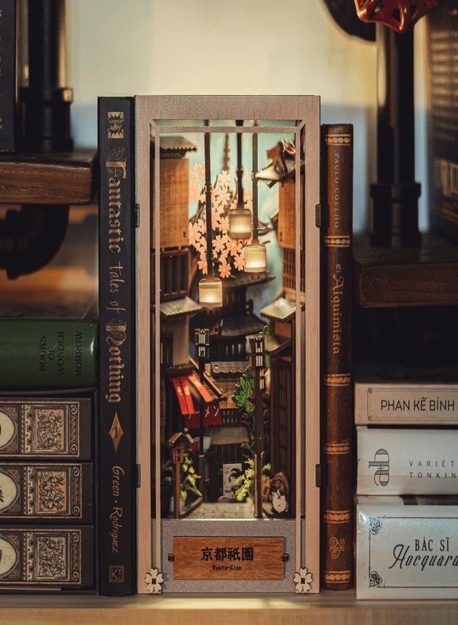 Anavrin Book Nook Kit Kyoto Gion – DIY 3D Wooden Booknook for Adults, Teens and Book Lovers, Bookshelf Insert Library Decor, Creative Gift for Family, Friends, and Elderly - Image 4
