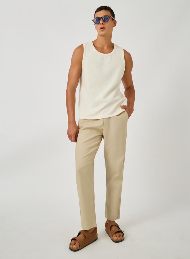 Styli Limited Textured Crew Neck Regular Fit Tank T-Shirt - Image 2