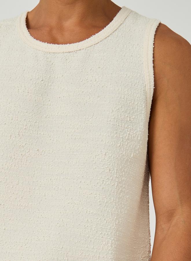 Styli Limited Textured Crew Neck Regular Fit Tank T-Shirt - Image 4