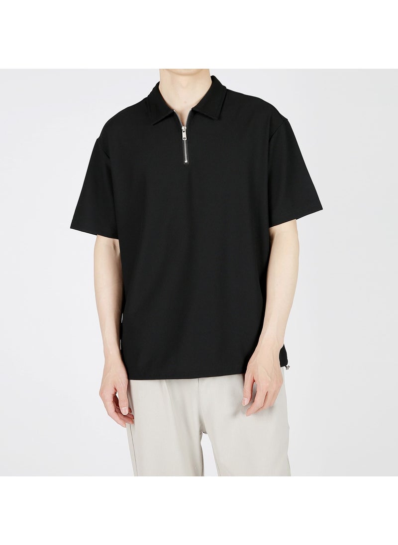 Loquat - Squality Trendy Minimalist Loose Collar Men's POLO With Lapel - Image 1