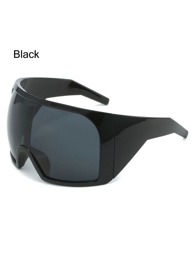 Oversize Fashion Y2k Wrap Around Sunglasses For Men Women Big Frame Black Shades Luxury Brand Design Punk Sun Glasses One Piece-Color:Black-Mirrored Red - Image 5