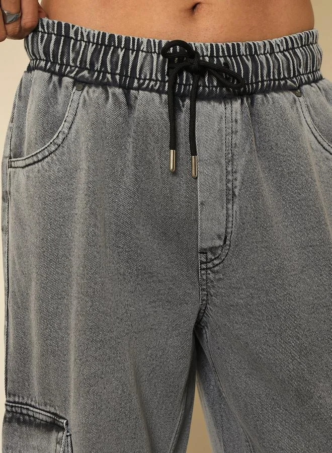Sassafras  Men Cargo Pocket Relaxed Fit Jogger Jeans for Men | Best Price UAE