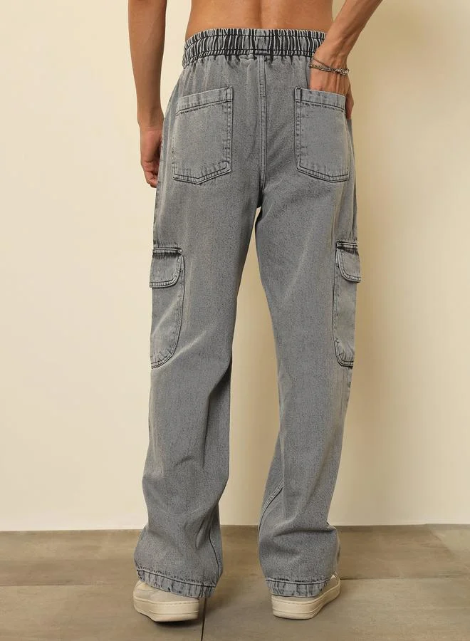 Sassafras  Men Cargo Pocket Relaxed Fit Jogger Jeans for Men | Best Price UAE