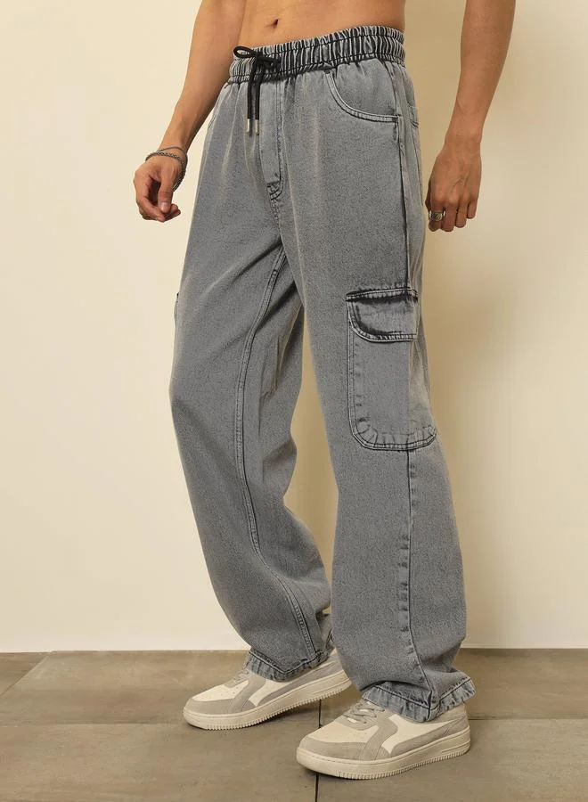 Sassafras  Men Cargo Pocket Relaxed Fit Jogger Jeans for Men | Best Price UAE