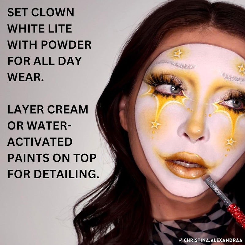 Mehron Makeup Clown White Lite - Professional White Cream Face Paint for Clowns, Mimes, Cosplay, and Halloween - 2 oz (56g) - Image 4