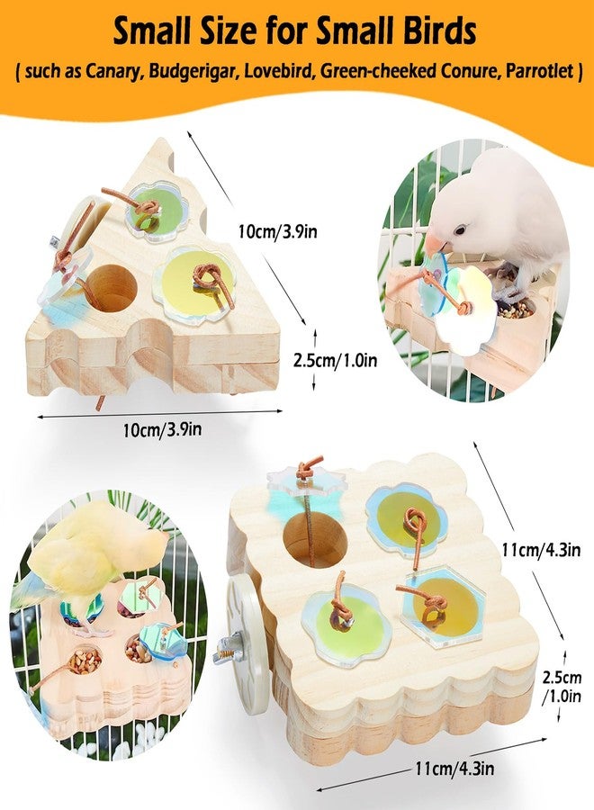 Jevnd 2Pcs Wooden Small Bird Foraging Toys, Interactive Parakeet Foraging Toys for Cage, Bird Enrichment Toys for Conure Slow Feeder, Budgie Cage Toy Puzzle, Parrot Toys for Small Sized Birds - Image 2