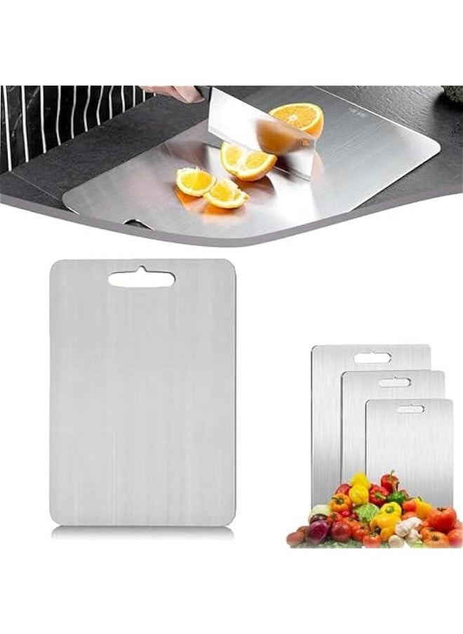 HOOKOR Stainless Steel Cutting Board for Kitchen Heavy Duty Chopping Board (Medium, 11.4L x 7.9 W)  - Image 1