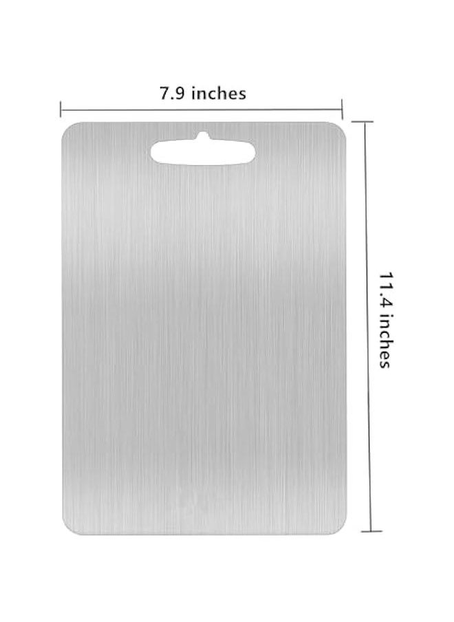HOOKOR Stainless Steel Cutting Board for Kitchen Heavy Duty Chopping Board (Medium, 11.4L x 7.9 W)  - Image 2