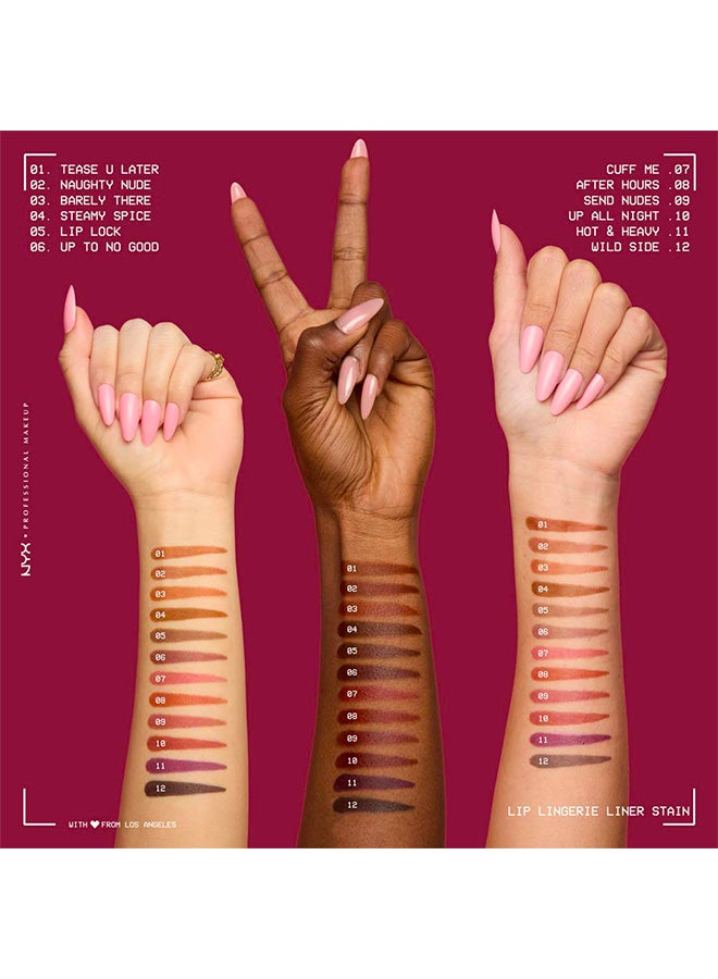 NYX PROFESSIONAL MAKEUP Lip Lingerie Lip Liner Stain, Seamless All Day Stain, Waterproof, Up All Night - Image 4