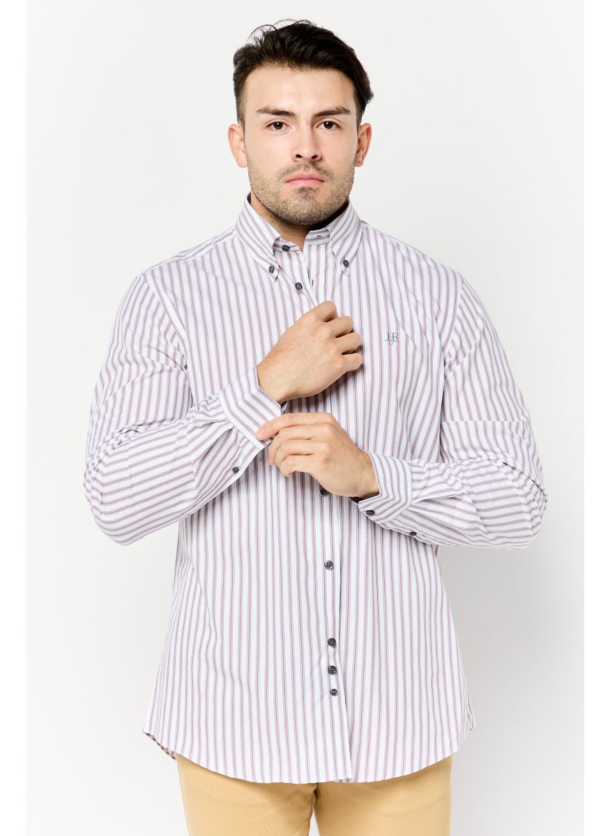 Harmont & Blaine - Men Slim Fit Stripe Long Sleeve Casual Shirt, Multicolor - Image 1