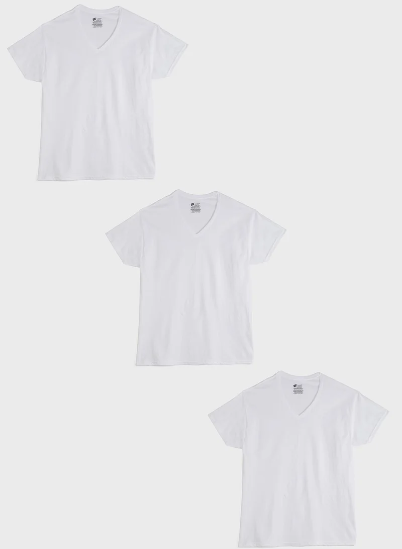 Hanes 3 Pack Essential V-Neck T-Shirt