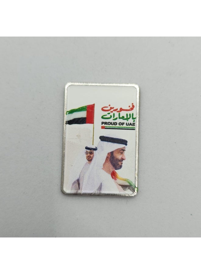 Kipfy We proud Of UAE Leader MBZ Quote Metal Sticker –Arabic Calligraphy Emirates Design .Premium Quality Metal for Mobile, Laptop,Accessories Fans Display for I pad,Walls, - Image 1