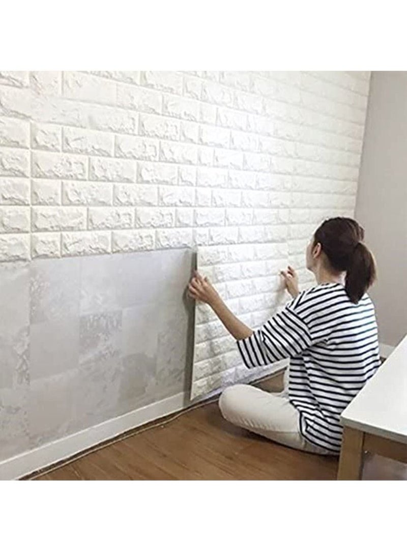 LINGWEI 10PCS Wall Sticker 3d Brick Shelf Penels Peel and Stick Decorative Wall Art Tiles For Bedroom Living Room - Image 2